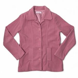 Wiz Max Pink Fleece S Button-Up Pea Coat Barbiecore Coquette Preppy Y2K Vintage